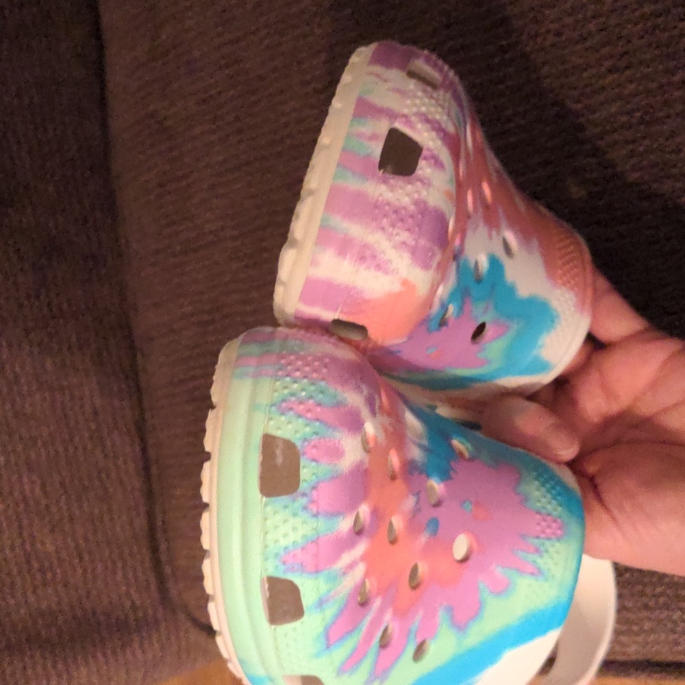 Unisex Classic Pastel Tye Dye Crocs Slip-ons , Men's  7/ Women's 9 - Picture 8 of 9